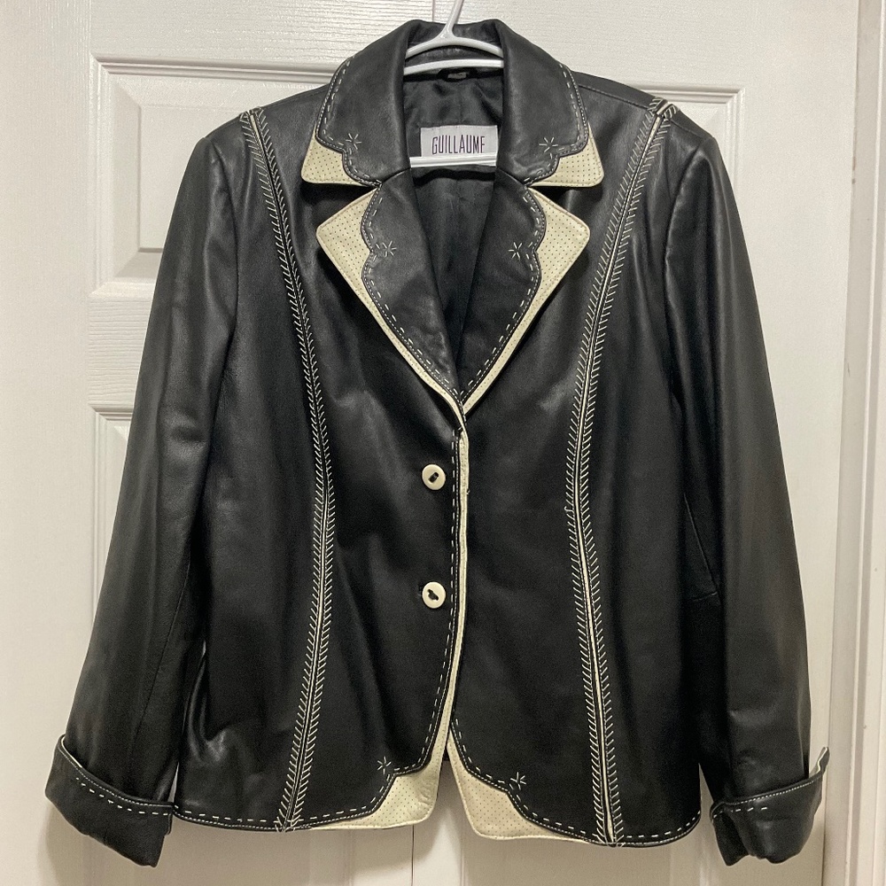 Guillaume Black Leather Jacket  1X